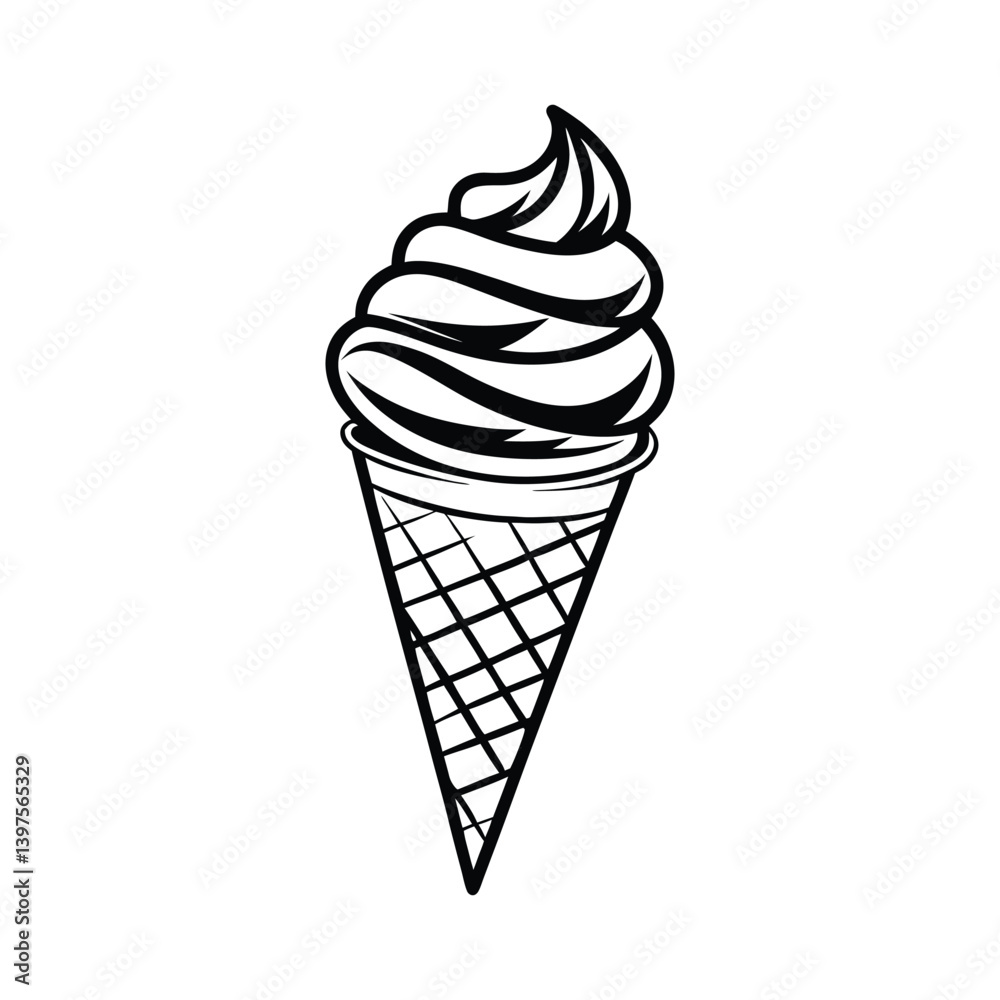 vector ice cream cone silhouette isolated on a white background vector ice cream cone silhouette isolated on a white background
