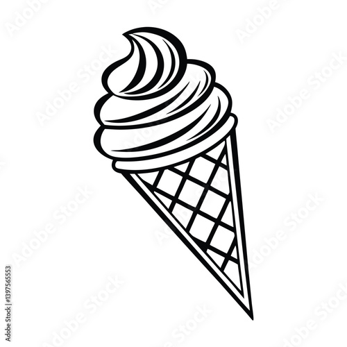vector ice cream cone silhouette isolated on a white background