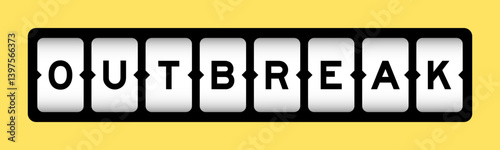 Black color in word outbreak on slot banner with yellow color background