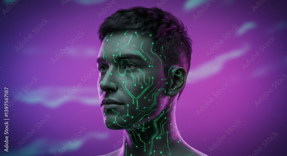 Serenity: A Futuristic Human Portrait - Cybernetic humanity, technological fusion, artistry, serene expression, future evolution Serenity: A Futuristic Human Portrait - Cybernetic humanity, technological fusion, artistry, serene expression, future evolution