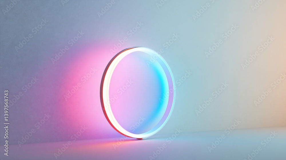 Neon Circle Light Installation: A Minimalist Abstract Artwork Neon Circle Light Installation: A Minimalist Abstract Artwork