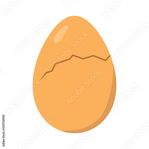 Cracked Chicken Egg Icon - vector illustration