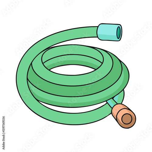 garden hose icon, garden hose vector illustration-simple illustration of garden hose, perfect for garden hose logos and icons