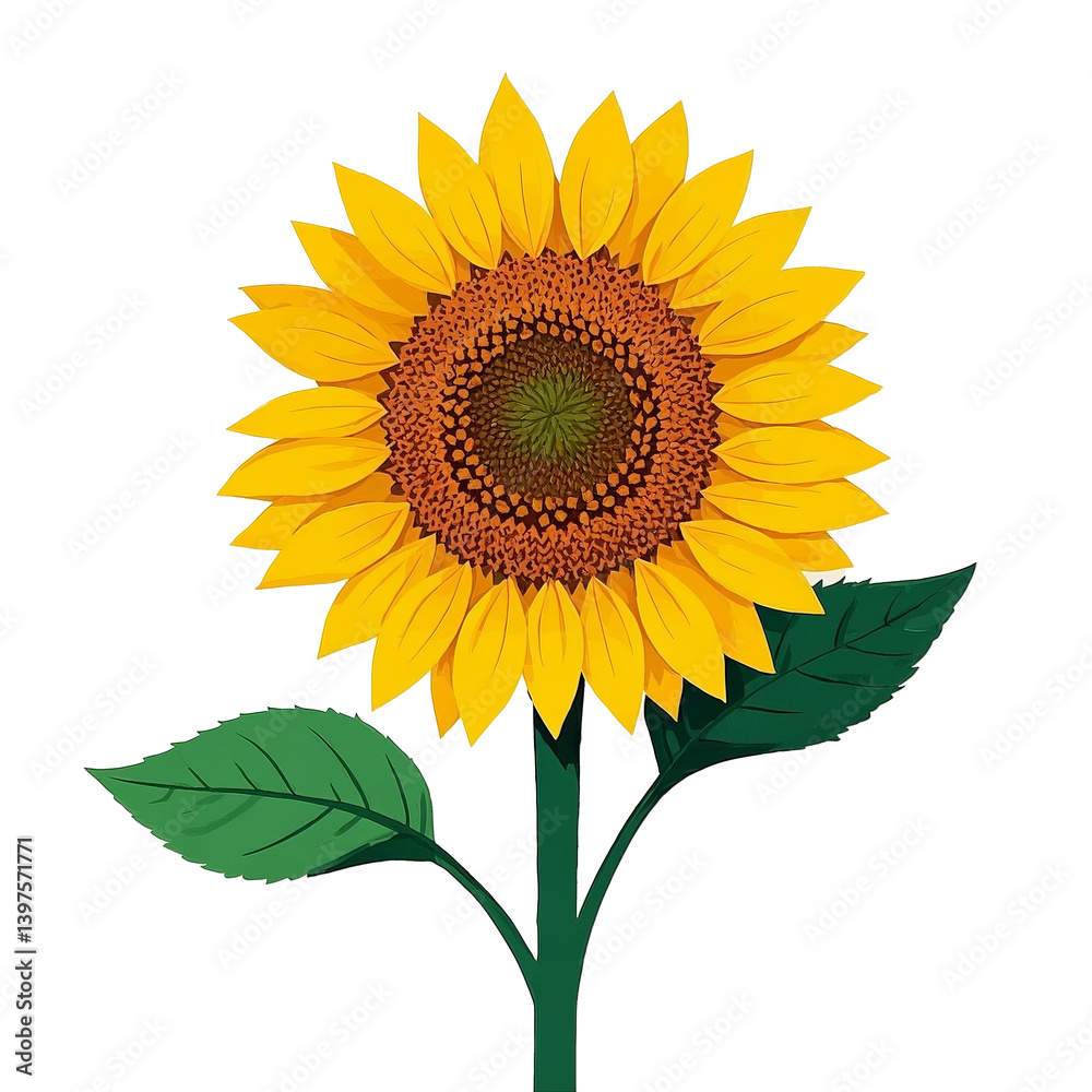 Naklejka premium sunflower on white background