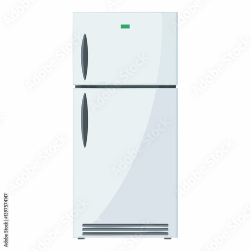 Top Freezer Refrigerator Illustration. Vector Image
