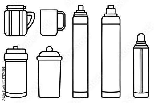 Flat Design Thermosphere Illustrations