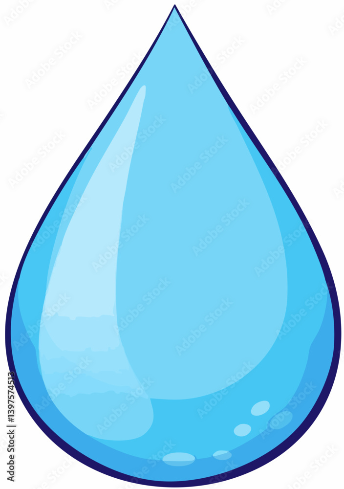Single teardrop water droplet illustration. Vector Image Single teardrop water droplet illustration. Vector Image