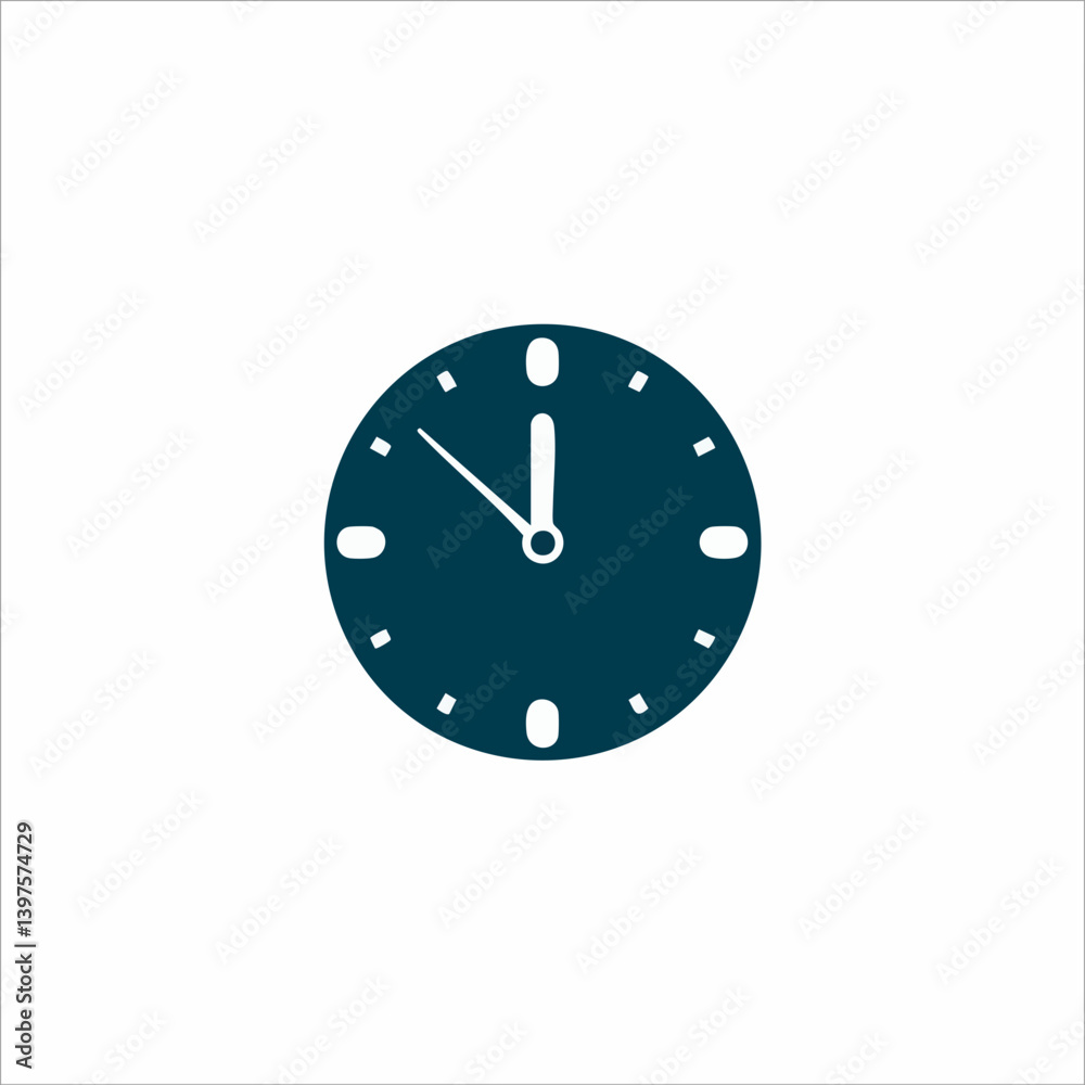 Simple Clock Face Design Icon. Vector Image Simple Clock Face Design Icon. Vector Image