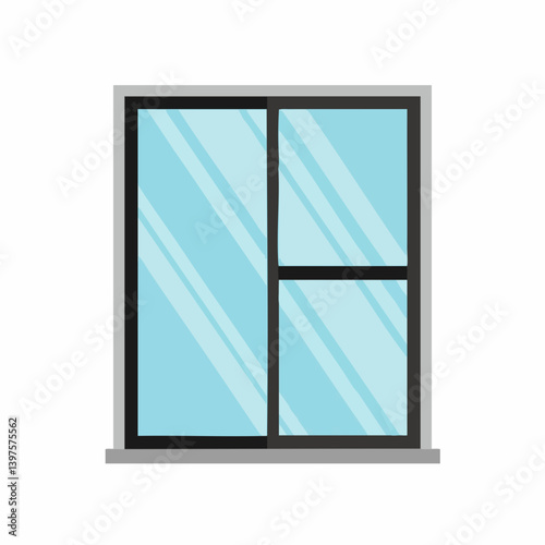 Modern Window Frame Design Illustration. Vector Image