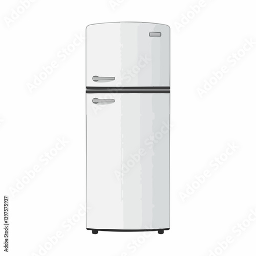 Illustration of a double door refrigerator. Vector Image