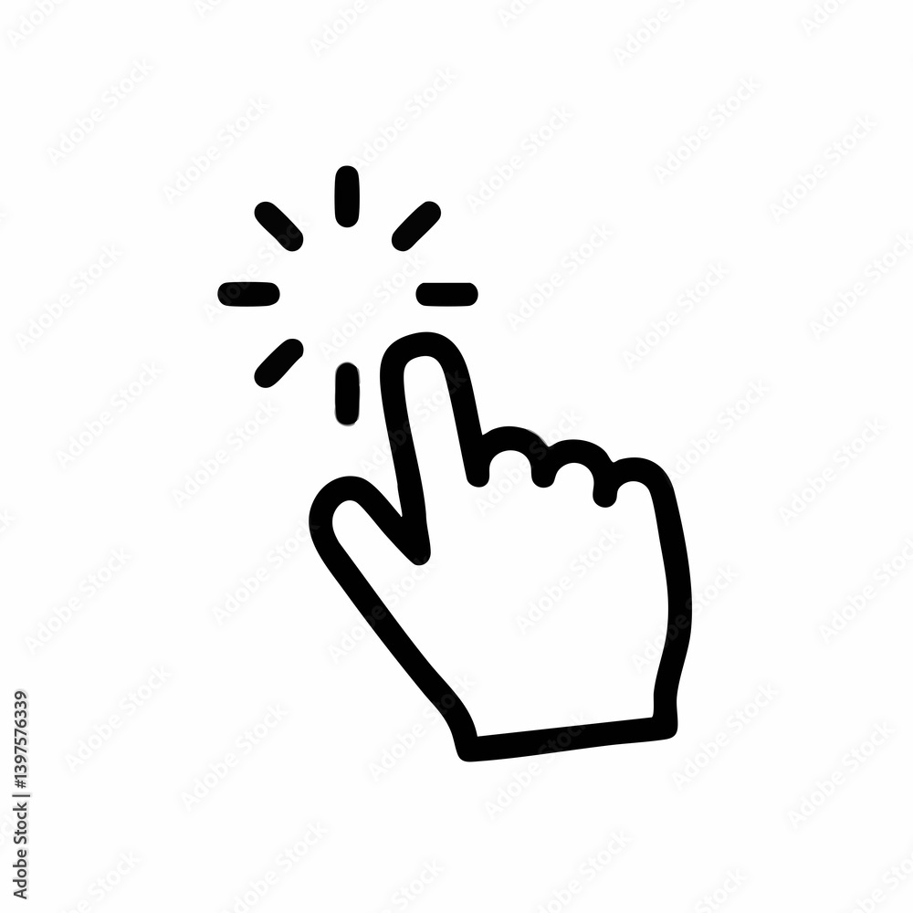 Obraz premium Hand Cursor Click Icon Loading Animation. Vector Image
