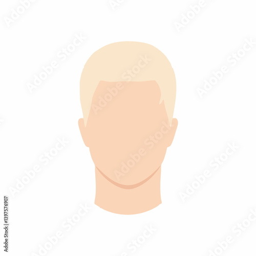 Faceless Male Avatar with Blonde Hair. Vector Image