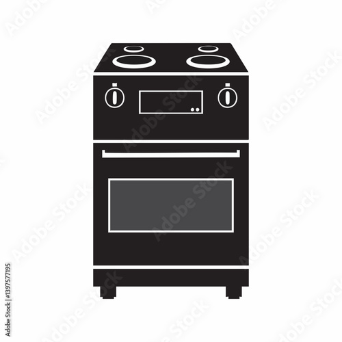Electric Oven and Stovetop Icon. Vector Image