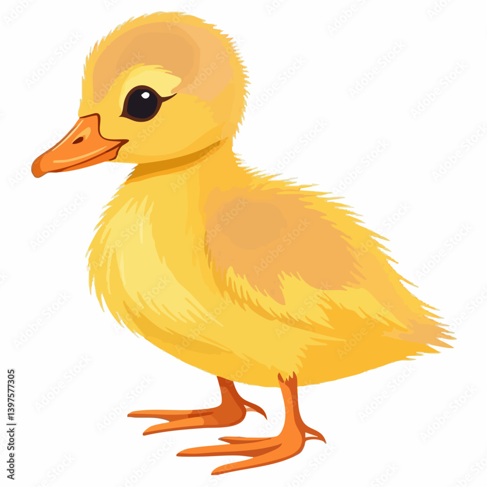 Cute Yellow Duckling Illustration. Vector Image Cute Yellow Duckling Illustration. Vector Image