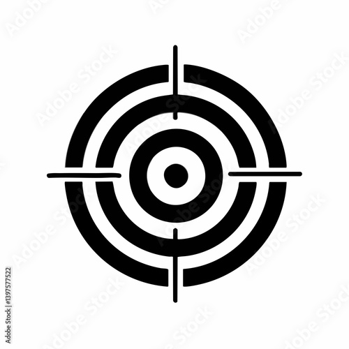 Concentric Circles Target Graphic Design Element. Vector Image