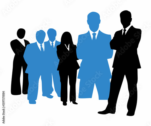 Business Team Corporate Group Silhouette Illustration. Vector Image