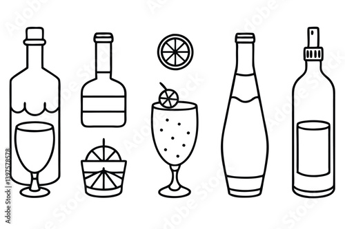 Flat Design Tonic Water Set
