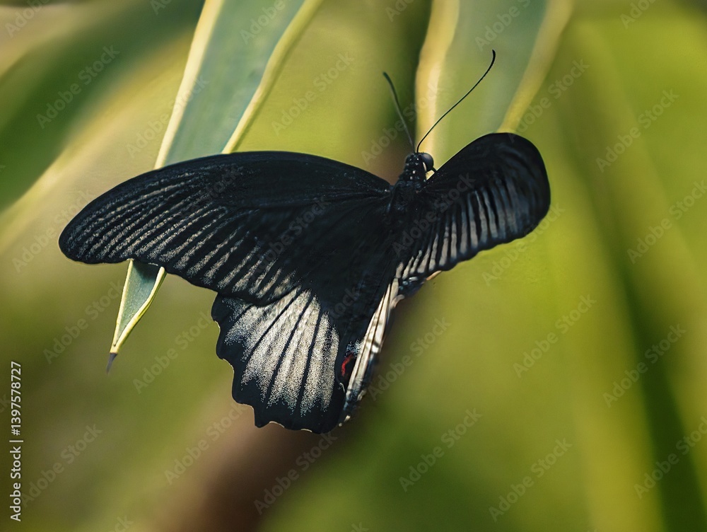 Butterfly close-up of a Papilio memnon