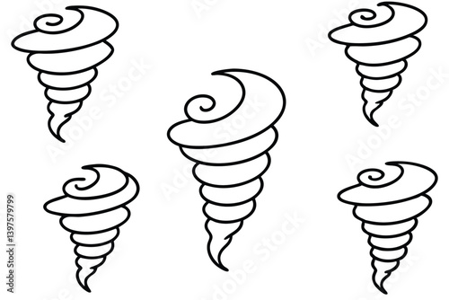 Different Tornado Shapes Icons