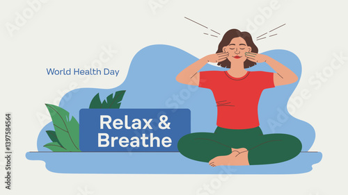 World Health Day vector illustration in flat design showing medical professionals, heart health, stethoscope, and healthcare icons – perfect for hospital, clinic, wellness, and medical campaign design