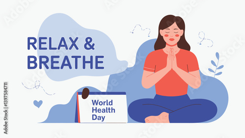 World Health Day vector illustration in flat design showing medical professionals, heart health, stethoscope, and healthcare icons – perfect for hospital, clinic, wellness, and medical campaign design