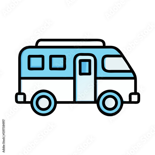 Camper Van Vehicle Icon Design