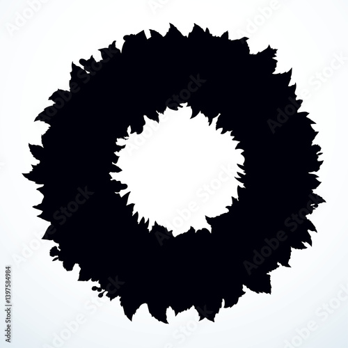 Wreath of flowers. Vector drawing