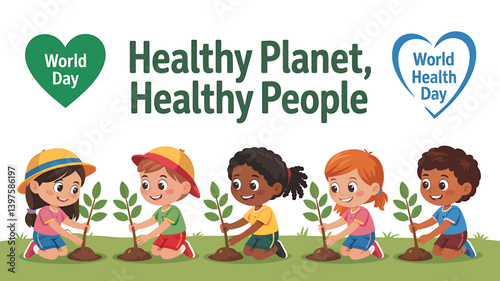 World Health Day vector illustration in flat design showing medical professionals, heart health, stethoscope, and healthcare icons – perfect for hospital, clinic, wellness, and medical campaign design
