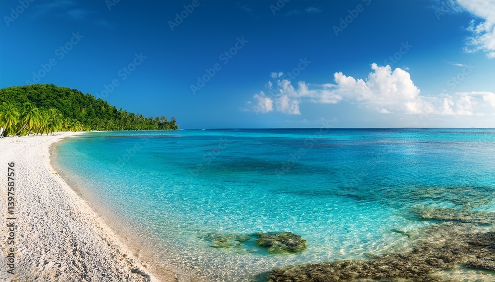 Obraz premium A bright wide-format background image on the theme of summer holidays on the islands