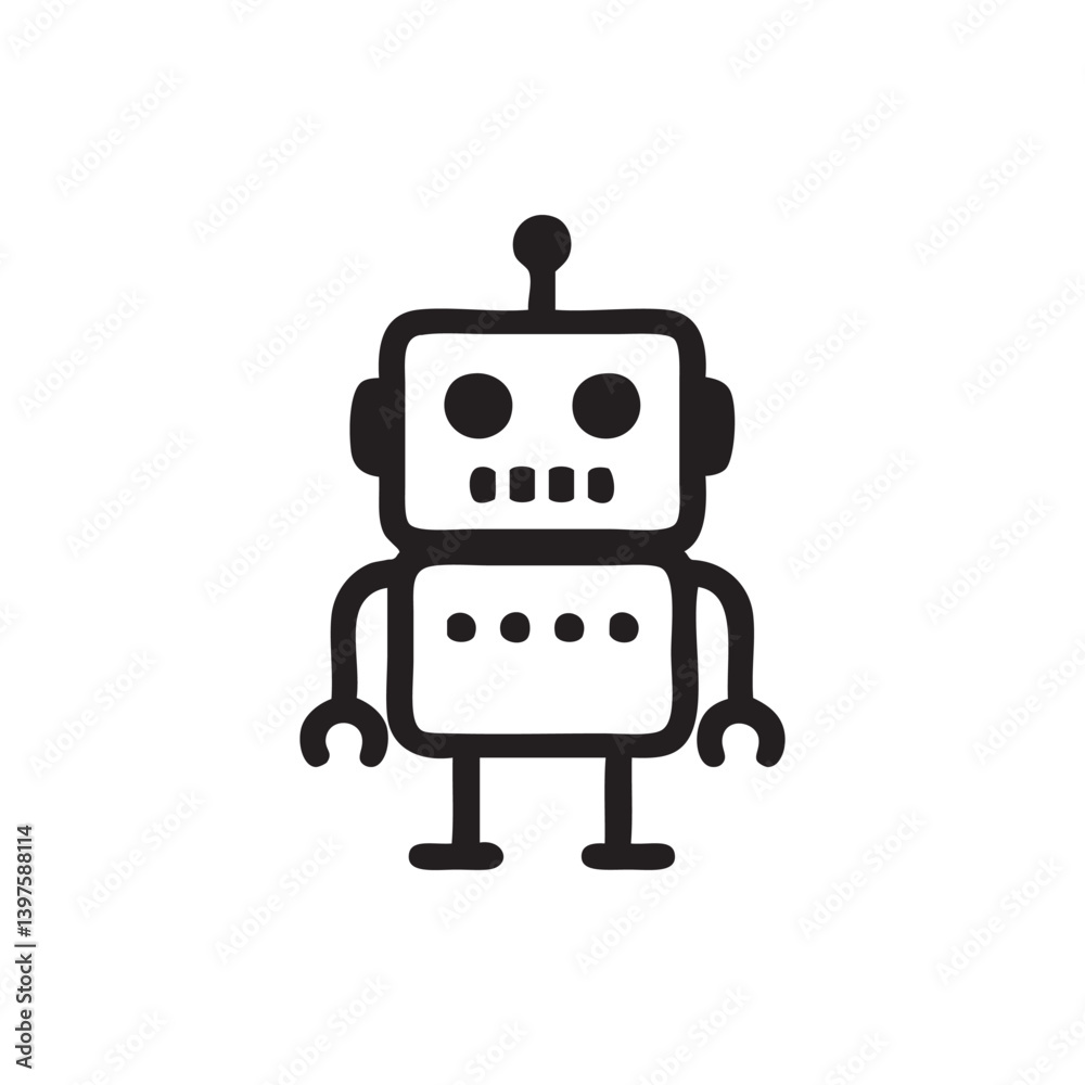 funny cartoon robot icon funny cartoon robot icon