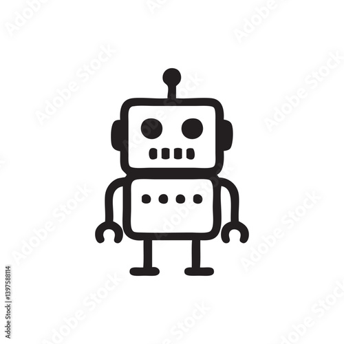 funny cartoon robot icon