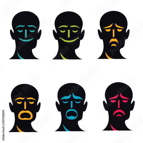 Six Abstract Faces: Minimalist Representations of Emotions