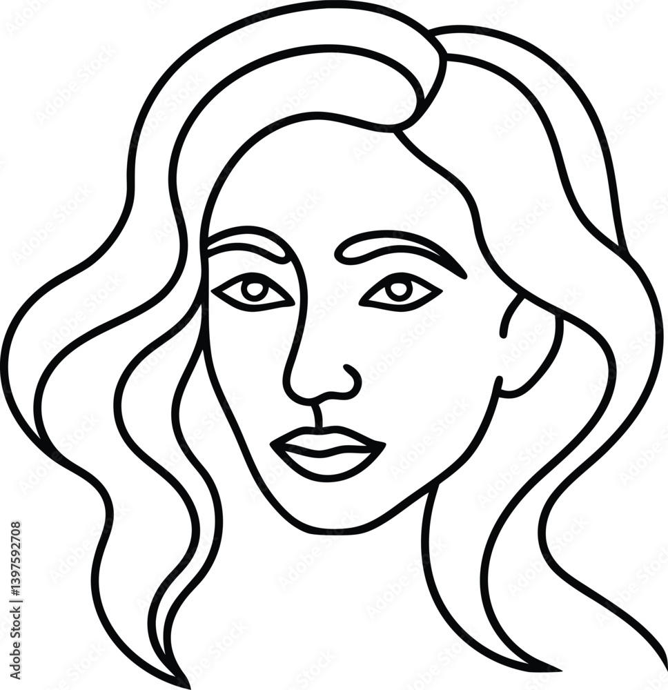 Abstract Female Face Line Drawing Minimalist Profile Vector Art Abstract Female Face Line Drawing Minimalist Profile Vector Art