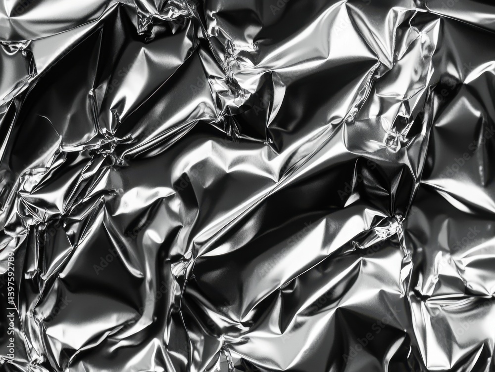 Abstract macro of crumpled foil and high contrast lighting Abstract macro of crumpled foil and high contrast lighting