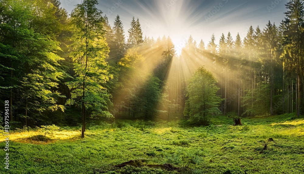 Obraz premium sunrise in the forest