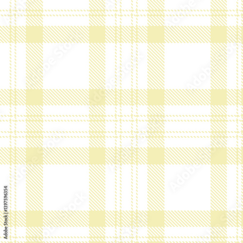 Cool white Seamless Tartan with Soft egg shell accents Textile Design