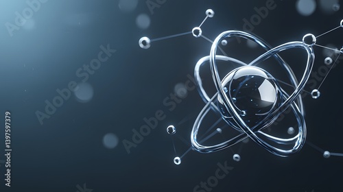 Quantum computing background with free space for text