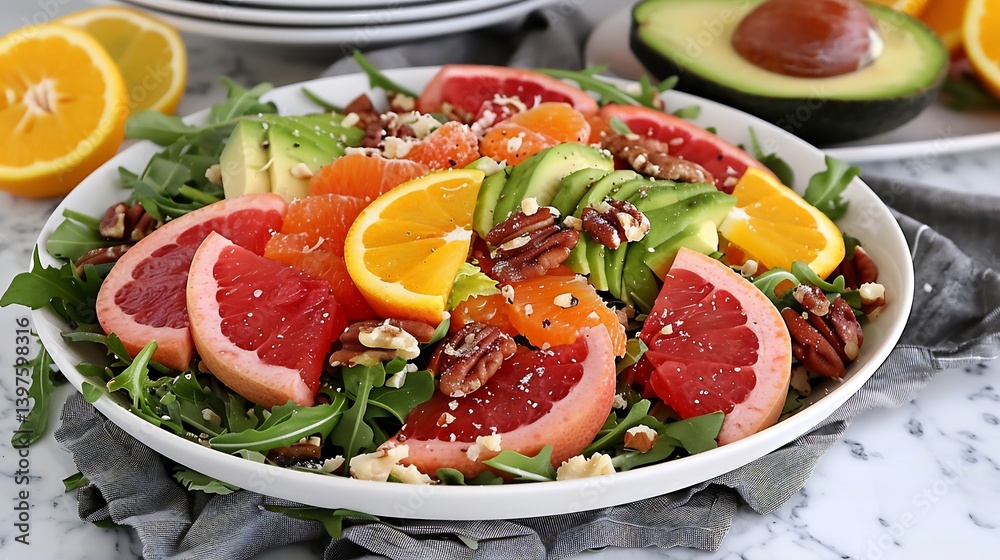 Detox friendly arugula citrus salad with toasted walnuts avocado and a ginger lime dressing Detox friendly arugula citrus salad with toasted walnuts avocado and a ginger lime dressing