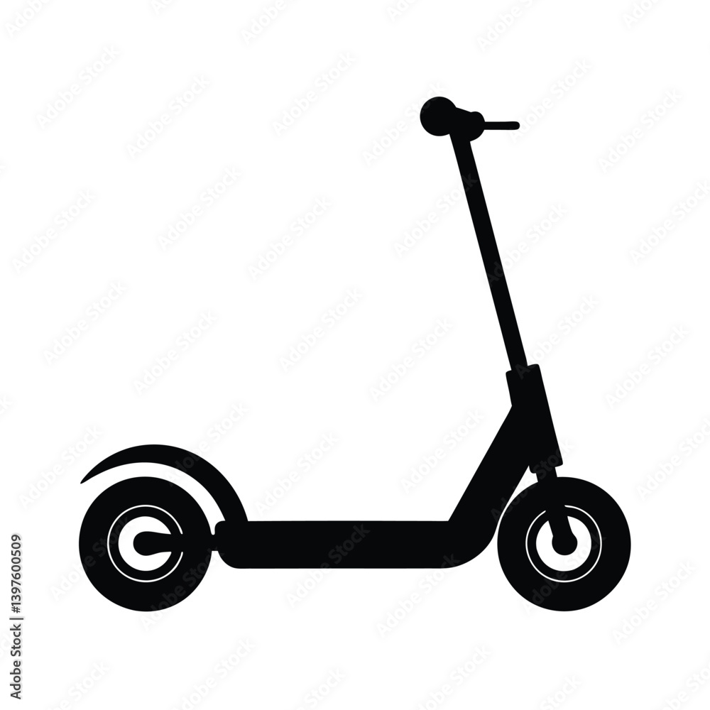 Parked E Scooter Silhouette Vector Parked E Scooter Silhouette Vector