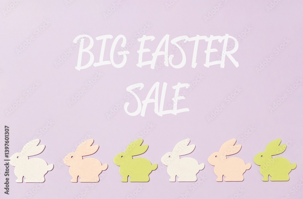Purple background with a row of rabbits Purple background with a row of rabbits