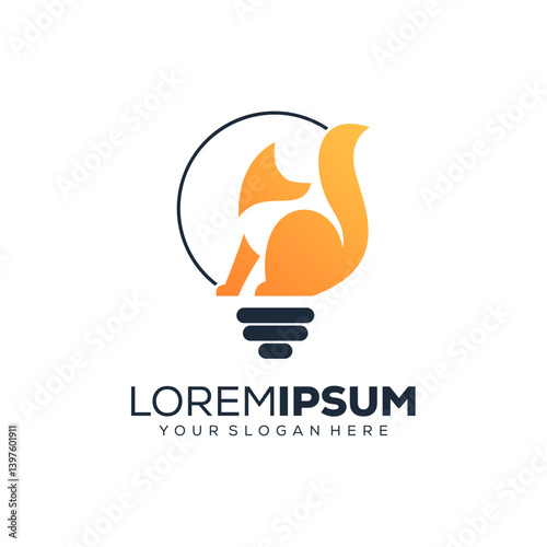 Abstract fox logo design