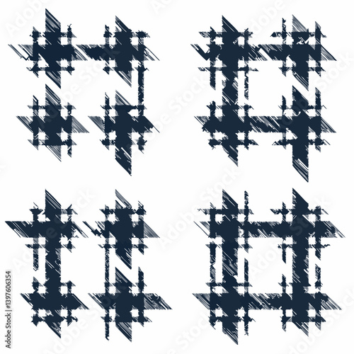 Seamless pattern design created in various geometric shapes and vintage style