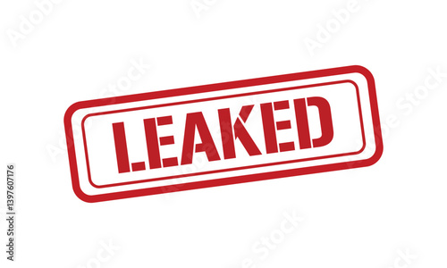 LEAKED red stamp text vector, rubber stamp
