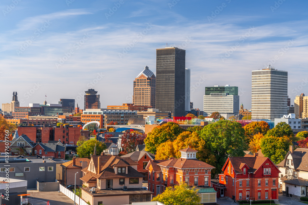Rochester, New York, USA Downtown City Skyline