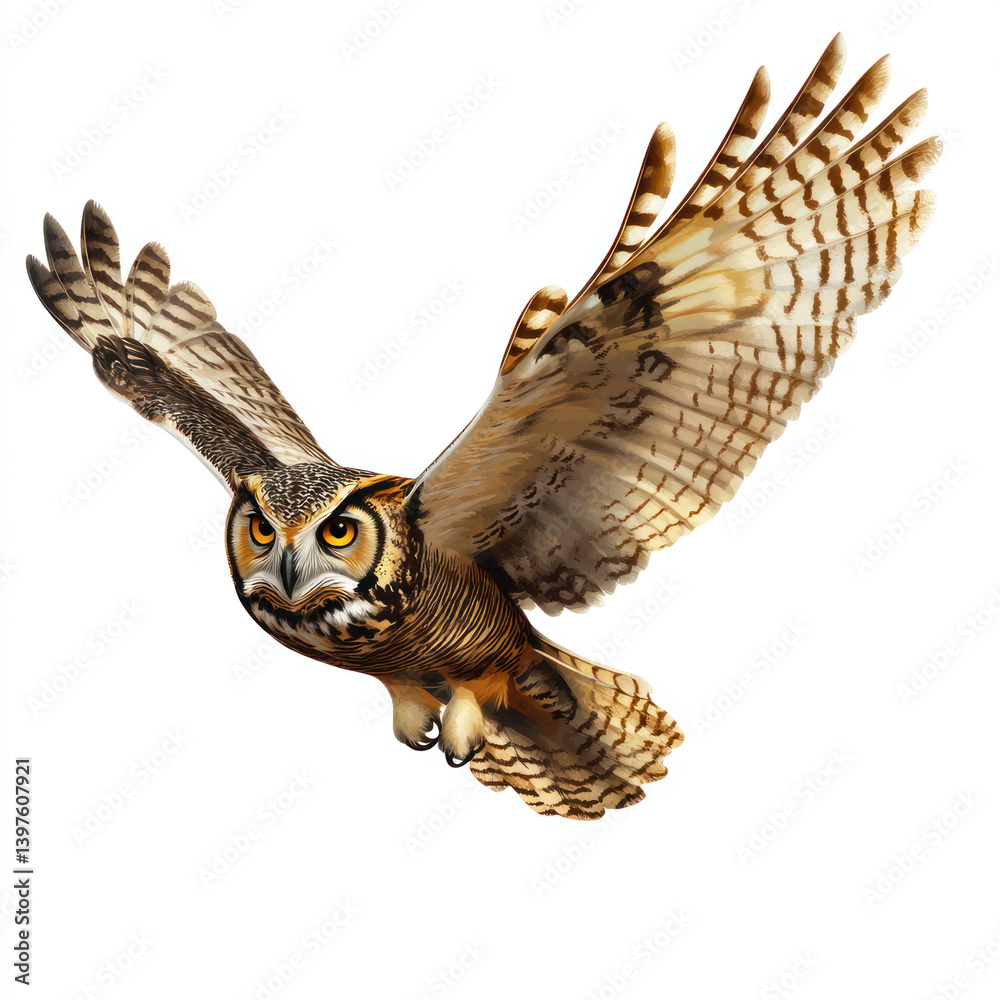 Fototapeta premium eagle owl isolated on white