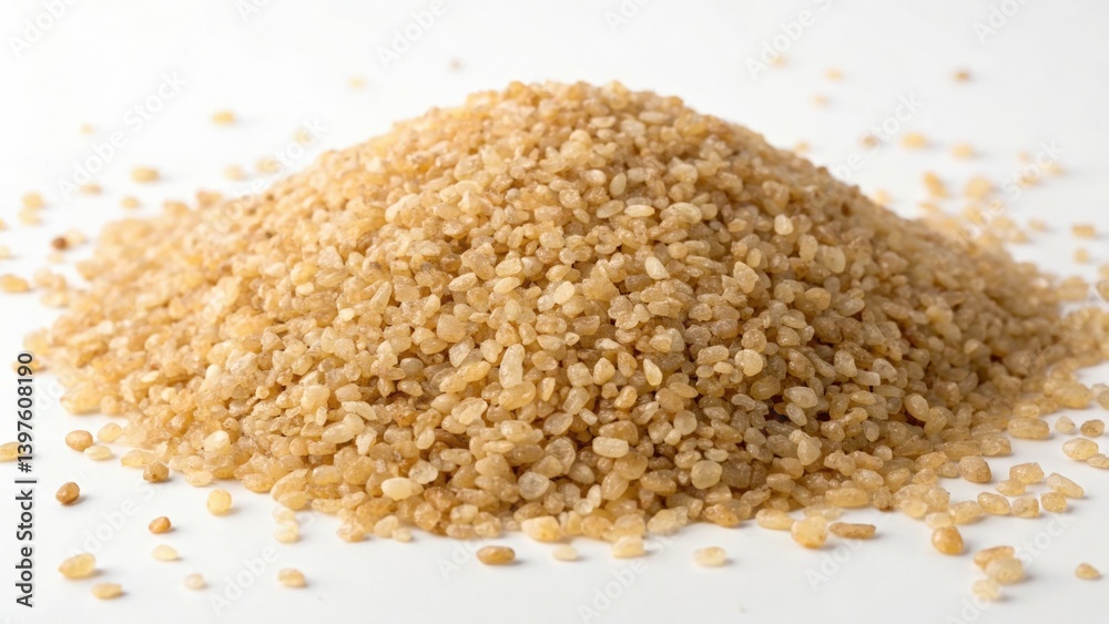 Mogar groats displayed on a white background highlighting their texture and color Mogar groats displayed on a white background highlighting their texture and color