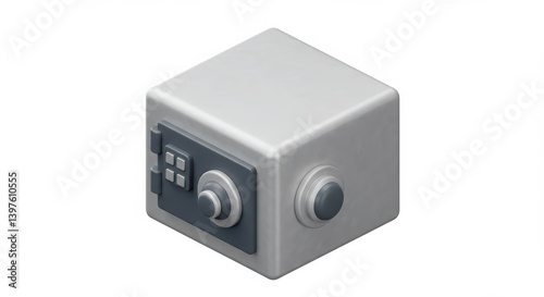 Isolated Safe Box Render Representing Security and Financial Savings Concept