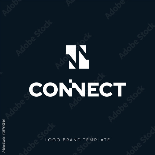 Logo Connect brand concept vector template for company identity
