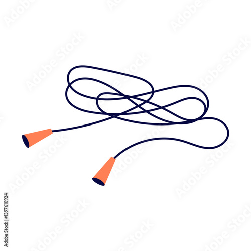 Isolated skipping rope in the gym on a white background