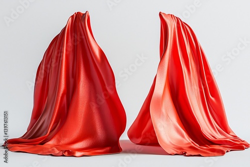 Red fabric draped, studio shot, product reveal